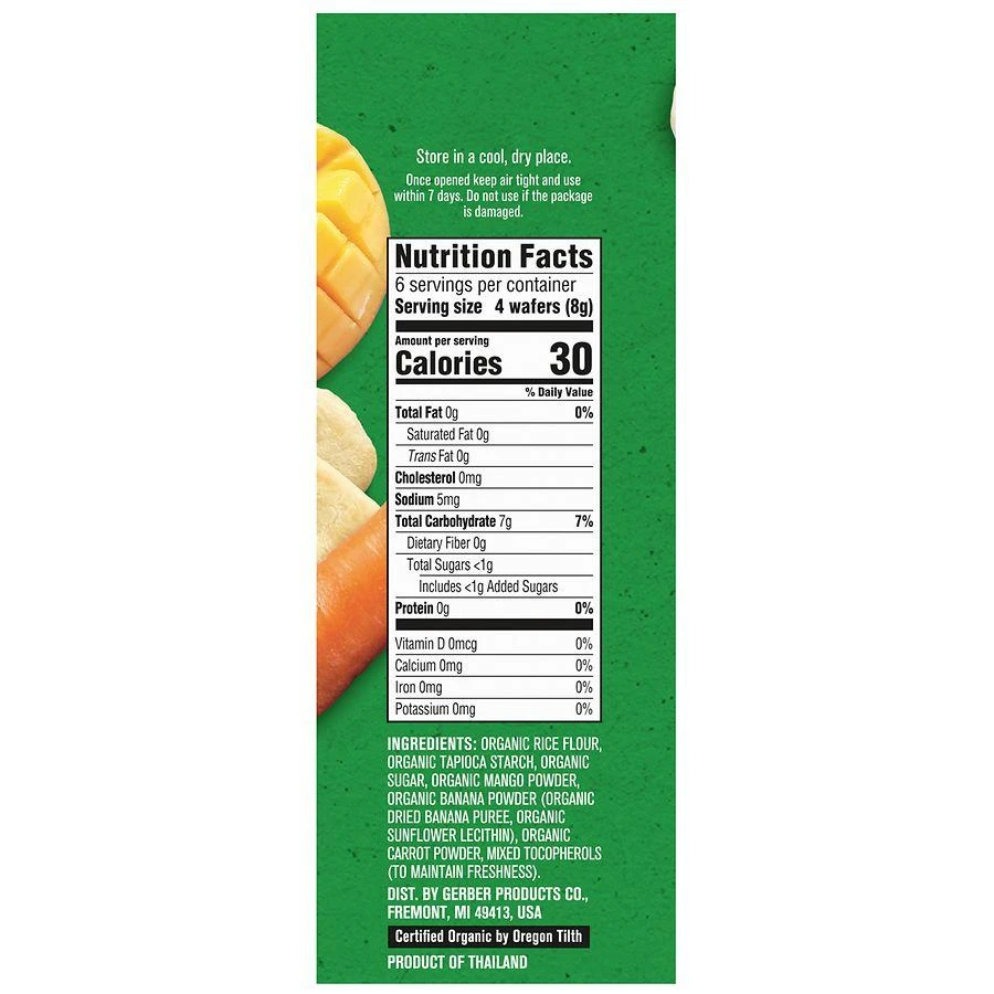 Gerber Teethers Organic Baby Snacks Mango Banana Carrot 9