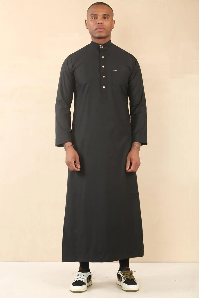 Arabic Thobes Men
s Black Thobe Arab Saudi Emirati Islamic Clothing Jubba Robe