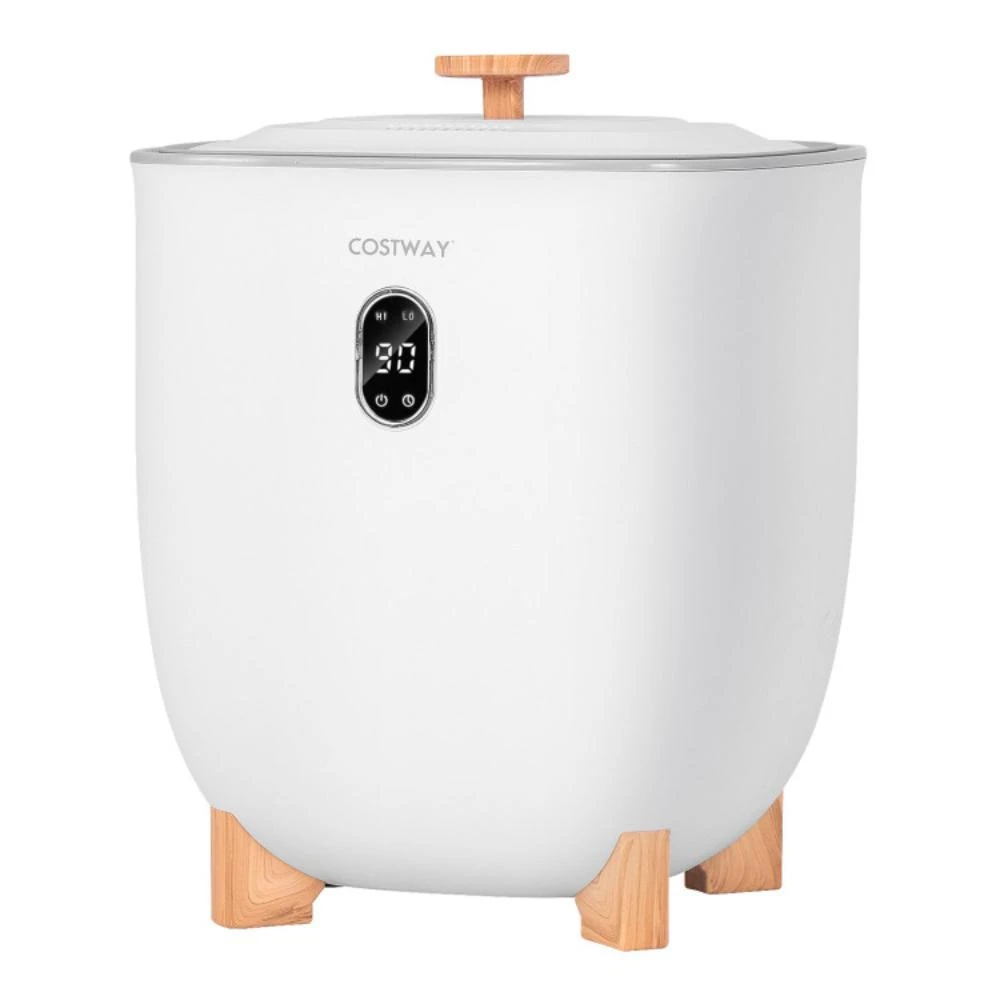 Costway 25L Towel Warmer Bucket with 2 Temperature Settings and Auto Shut Off-White 1
