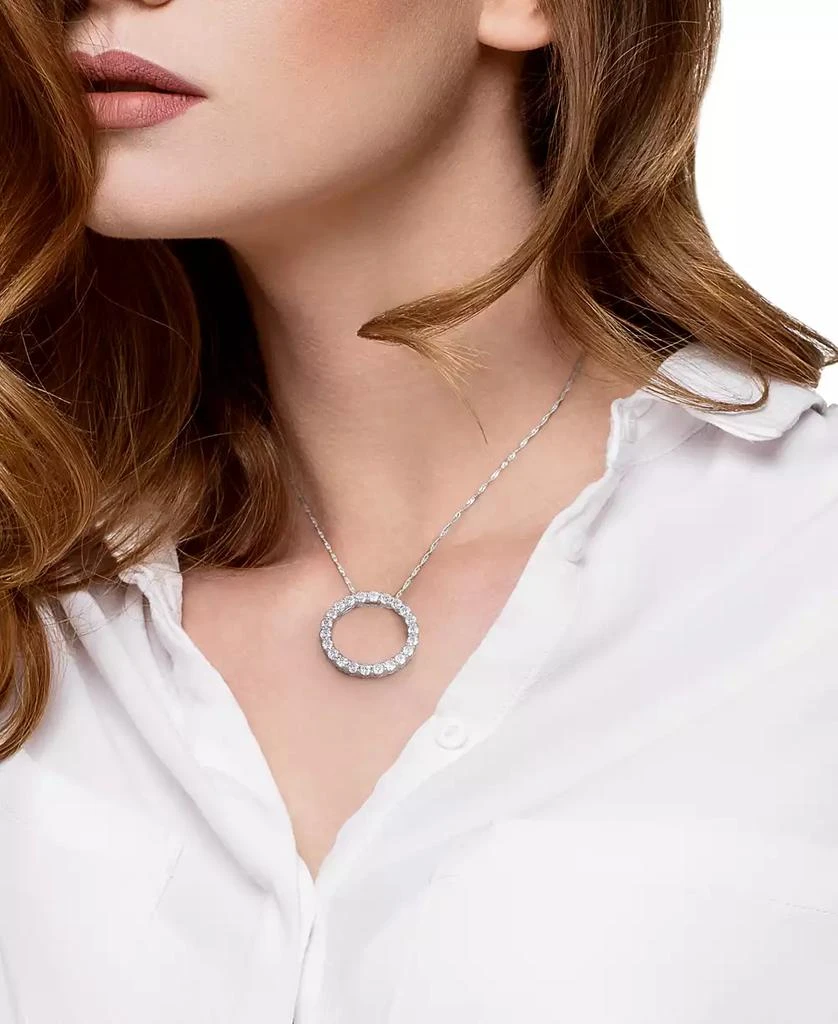 Macy
s Lab-Grown Moissanite Circle 17" Pendant Necklace (2-1/5 ct. t.w.) in 14k White Gold 3