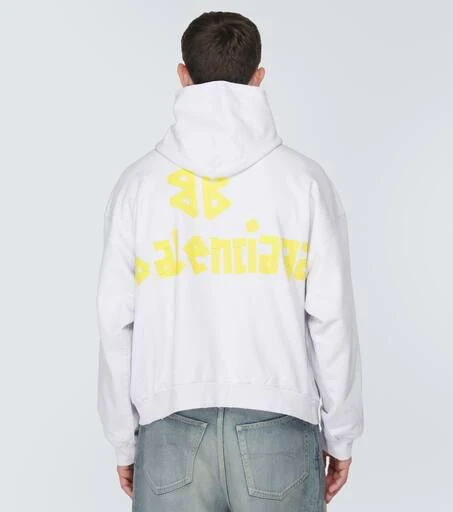 Balenciaga Tape Type Ripped cotton fleece hoodie 4