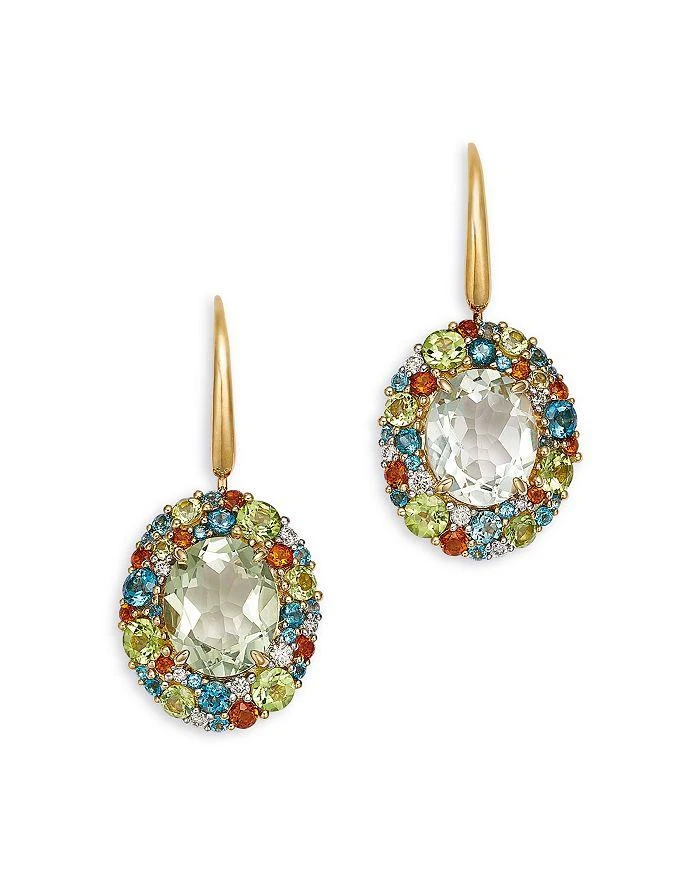 Bloomingdale
s Fine Collection Prasiolite, Multi Gemstone
Diamond Hoop Drop Earrings in 14K Yellow Gold