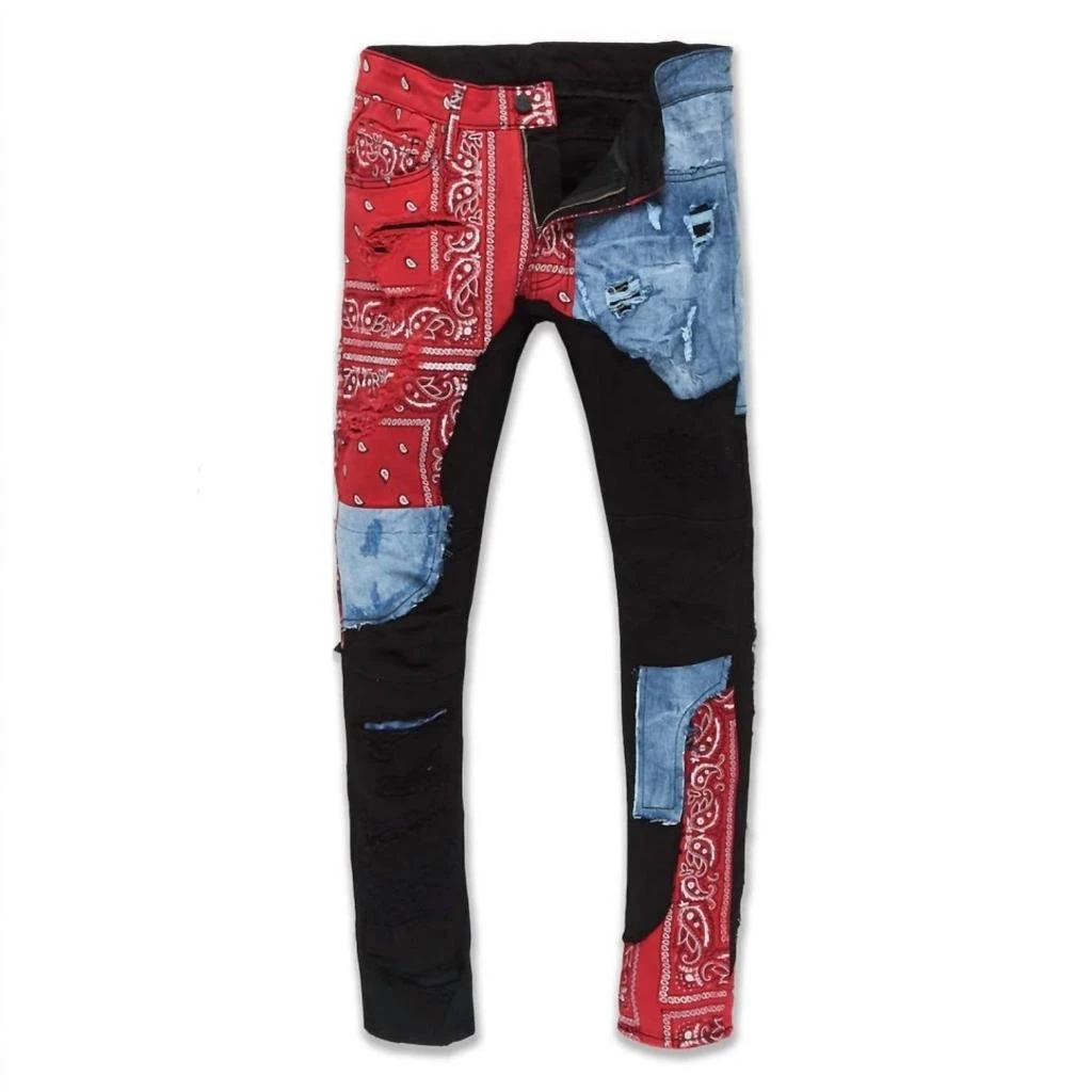 JORDAN CRAIG Men's Ross Represent Denim Jeans In Crimson 1