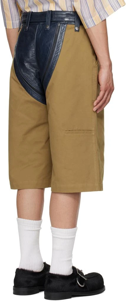Martine Rose Navy & Khaki Zip Chap Utility Shorts 3