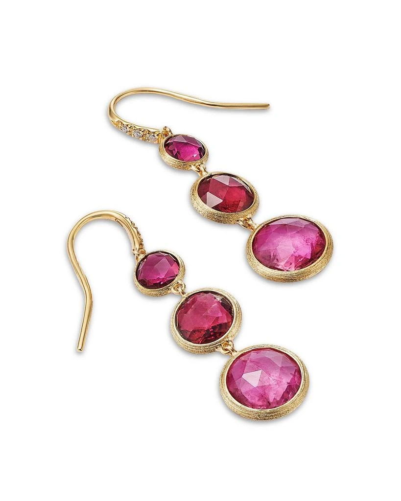 Marco Bicego 18K Yellow Gold Jaipur Color Pink Tourmaline & Diamond Triple Drop Earrings - Exclusive 3