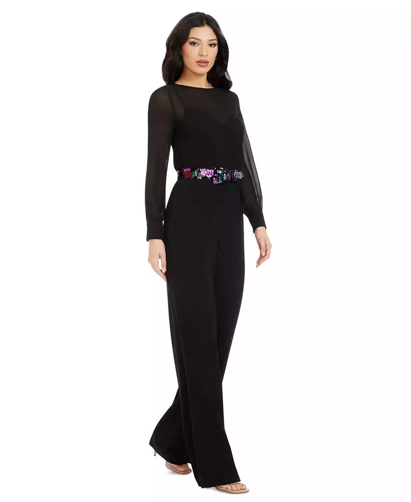 Dress The Population Women's Sequin Belted Pilar Jumpsuit 2