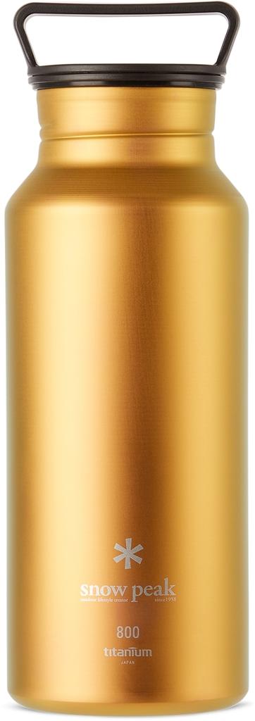 Snow Peak Yellow Titanium Aurora Bottle, 800 mL