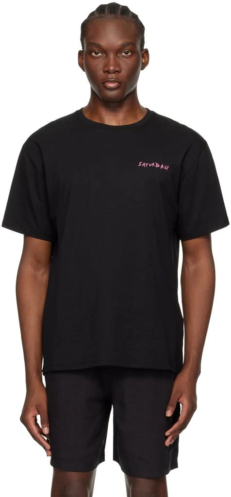 Saturdays NYC Black Brush Stroke Standard T-Shirt 1