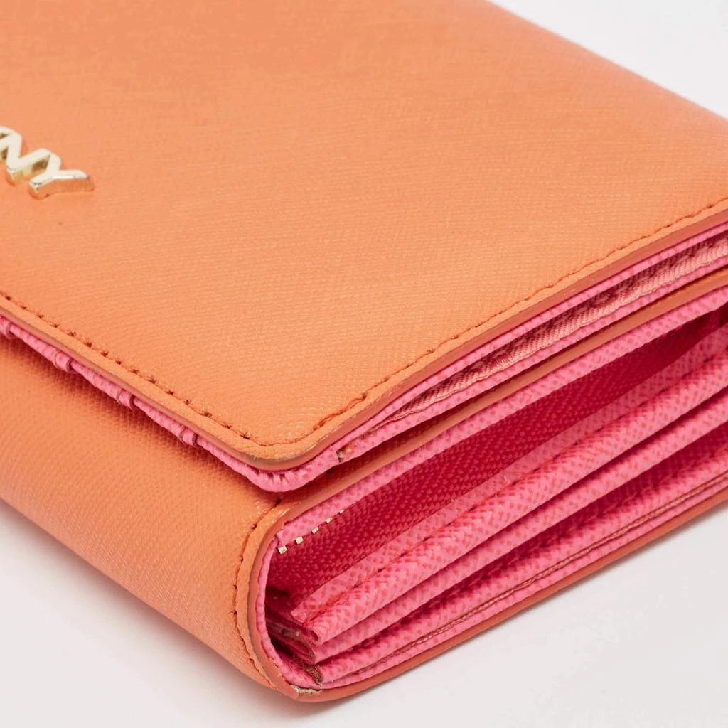 DKNY Dkny Orang/Pink Leather French Flap Wallet 12