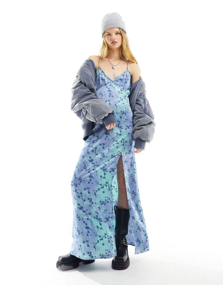Daisy Street Daisy Street maxi cami dress in 90s blue floral 1