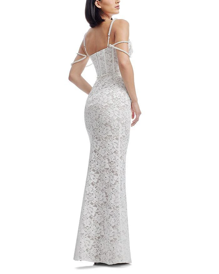 Dress The Population Antoinette Embellished Lace Gown - White-Nude - S Dress The Population Antoinette Embellished Lace Gown - White-Nude - S