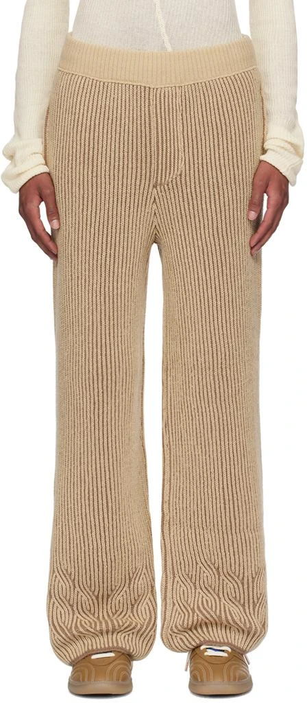 Isa Boulder SSENSE Exclusive Beige Rover Twisty Stripe Trousers 1
