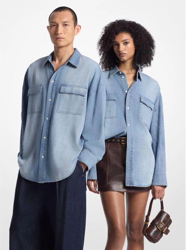 michael_kors Oversized Chambray Shirt 1