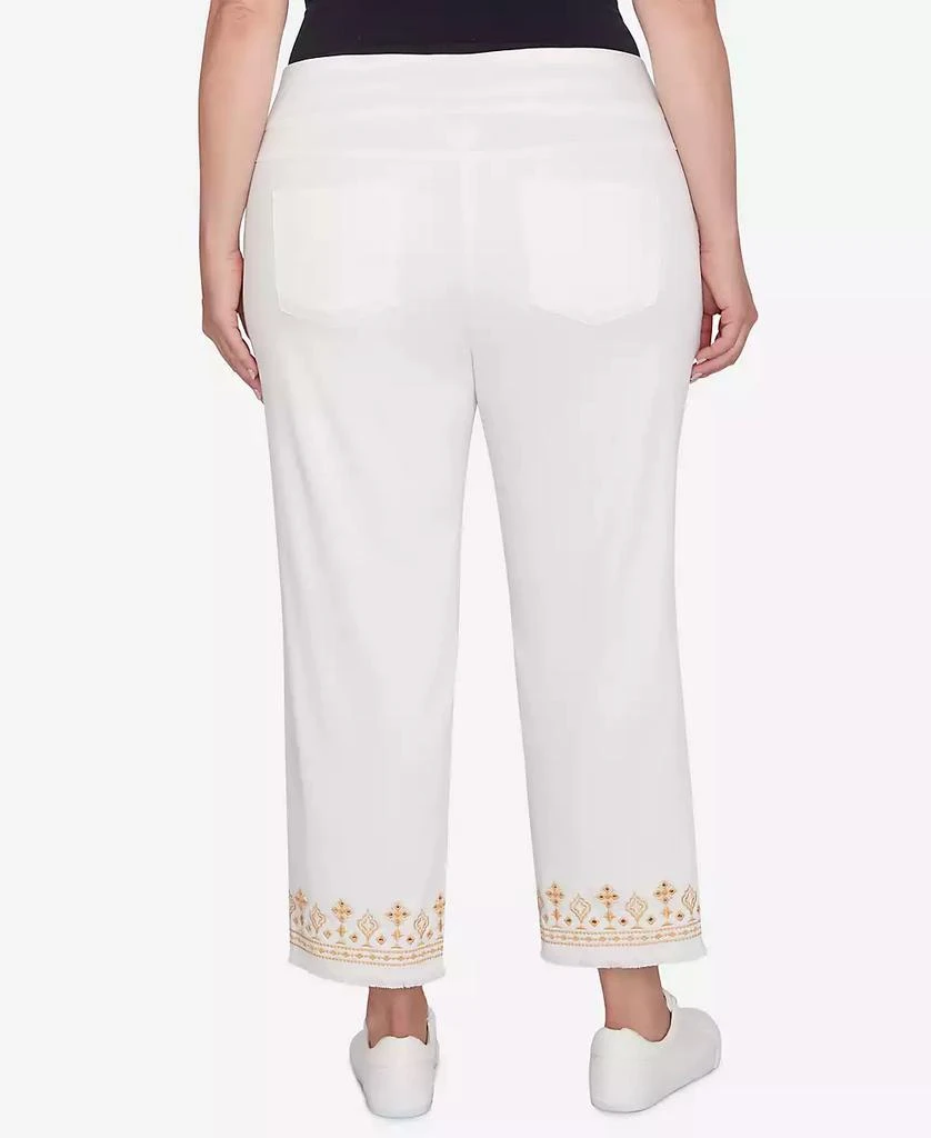 Ruby Rd. Plus Size Denim Embroidered Ankle Pants 2