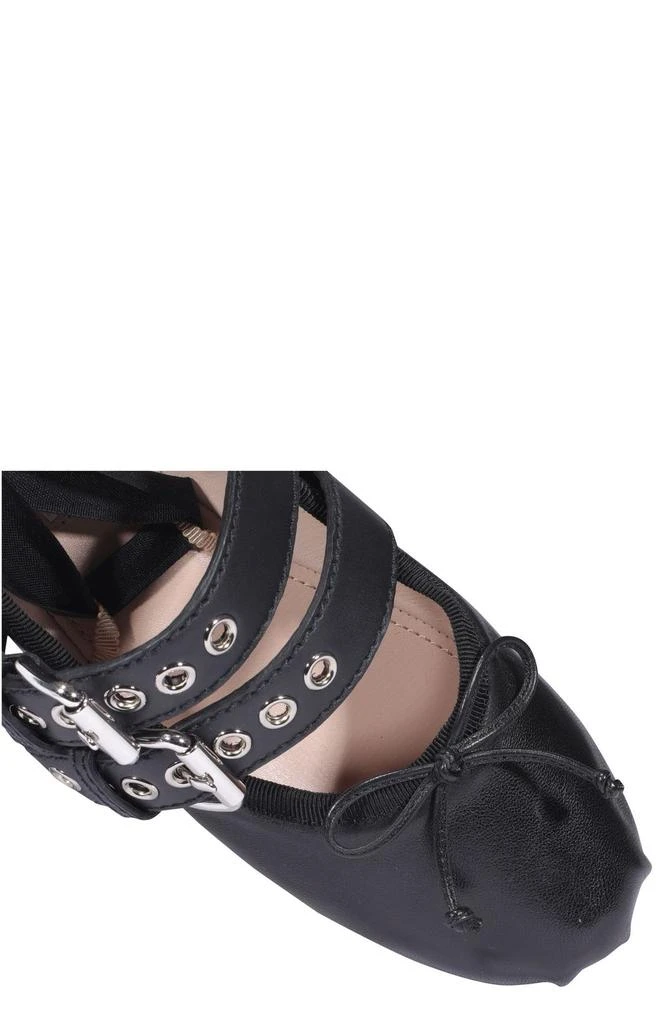 Miu Miu Miu Miu Buckle Detailed Ballerina Shoes 5