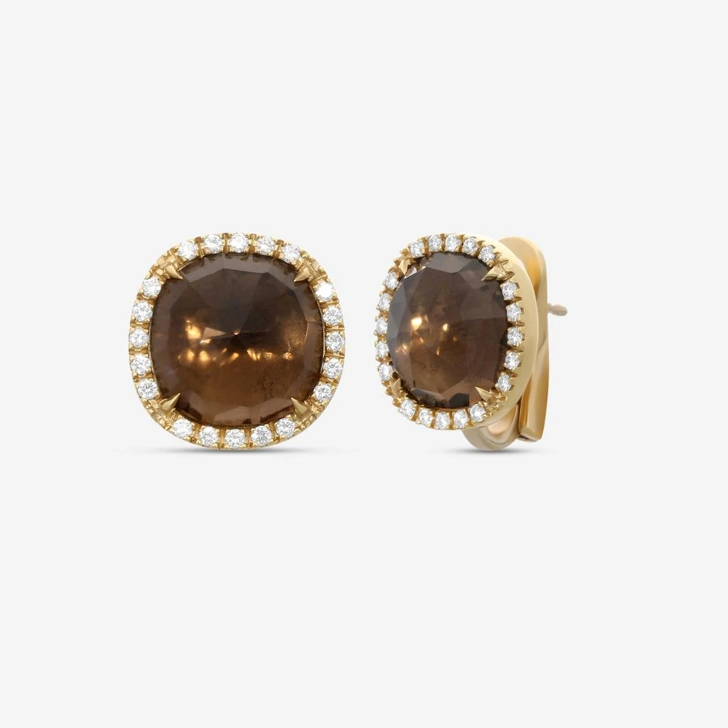 Marco Bicego Marco Bicego 18K Yellow Gold Diamond 
London Smoky Quartz Stud Earrings OB1147-B2-QF01-Y 2