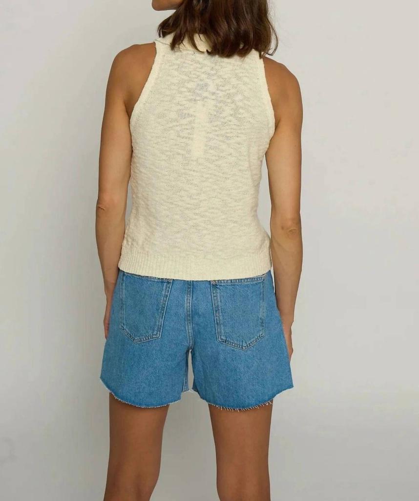 Central Park West Central Park West - Collared Knit Sleeveless Sweater