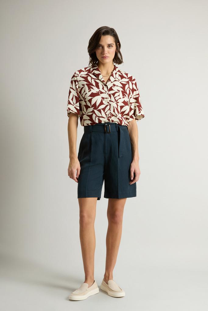Woolrich Garment-Dyed Linen-Blend Bermuda Shorts - Women - Red