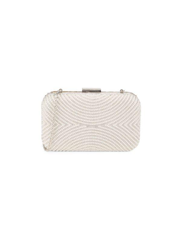 La Regale Faux Pearl & Faux Crystal Embellished Clutch
