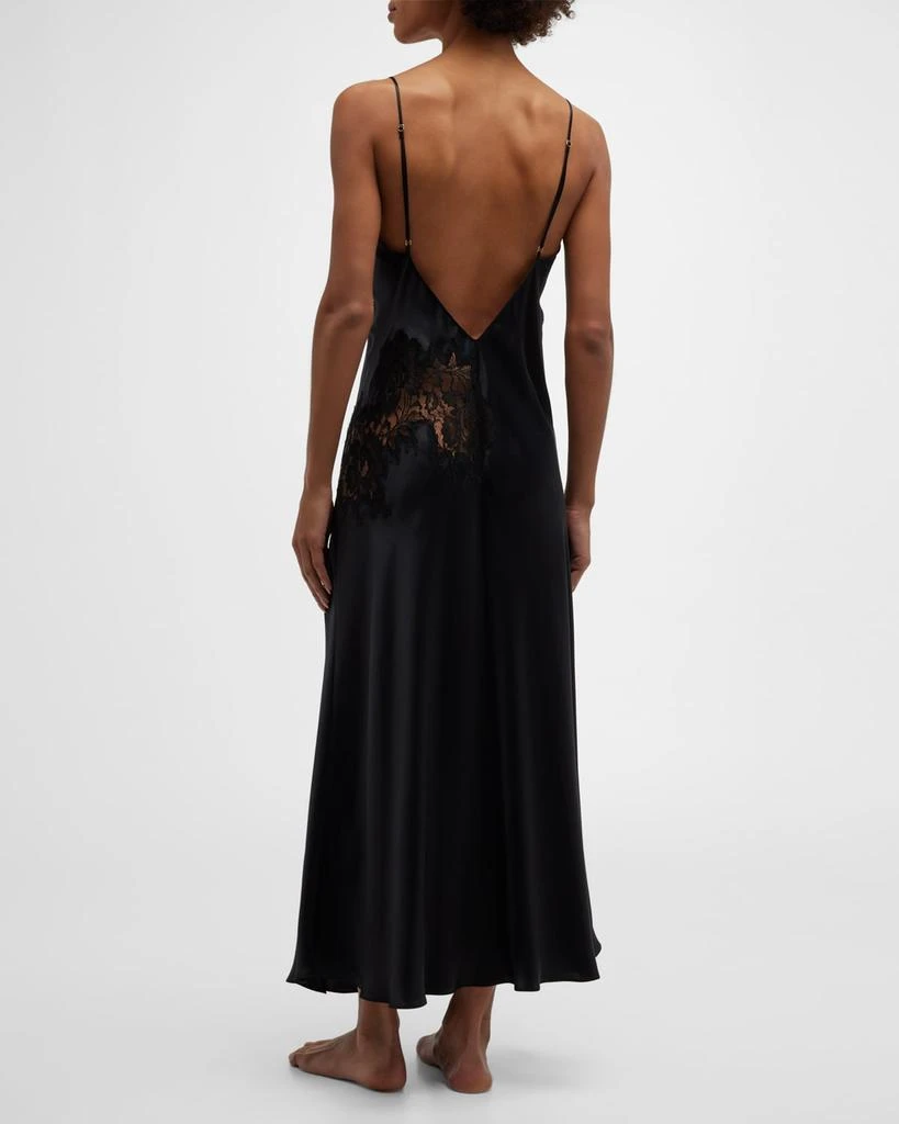 Christine Lingerie Diva Lace-Trim Charmeuse Gown 4