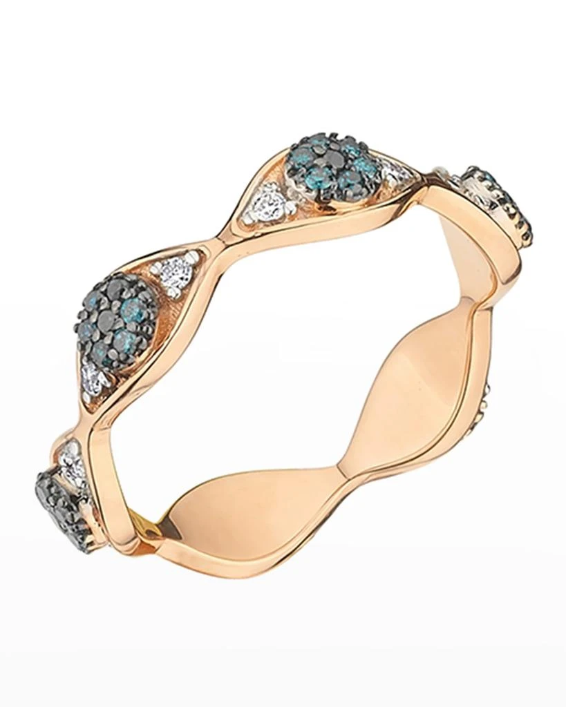 Bee Goddess 14k Rose Gold Eye Light Diamond Eternity Ring 1