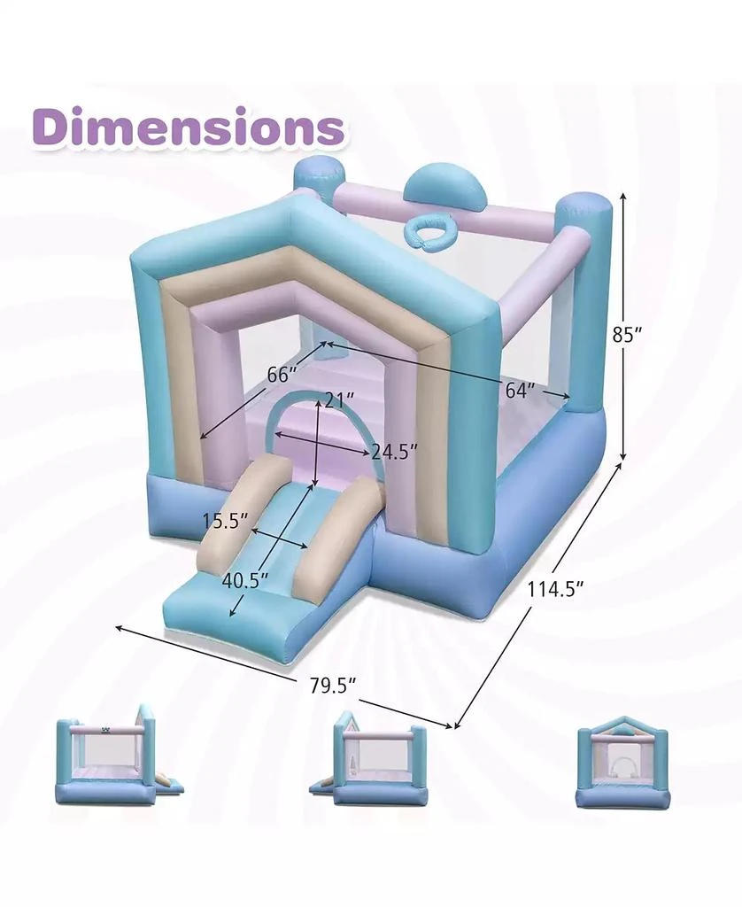 Slickblue Inflatable Kids Bounce House with Slide 
Basketball Hoop Fun Bouncy Castle for Parties 
Playtime 4