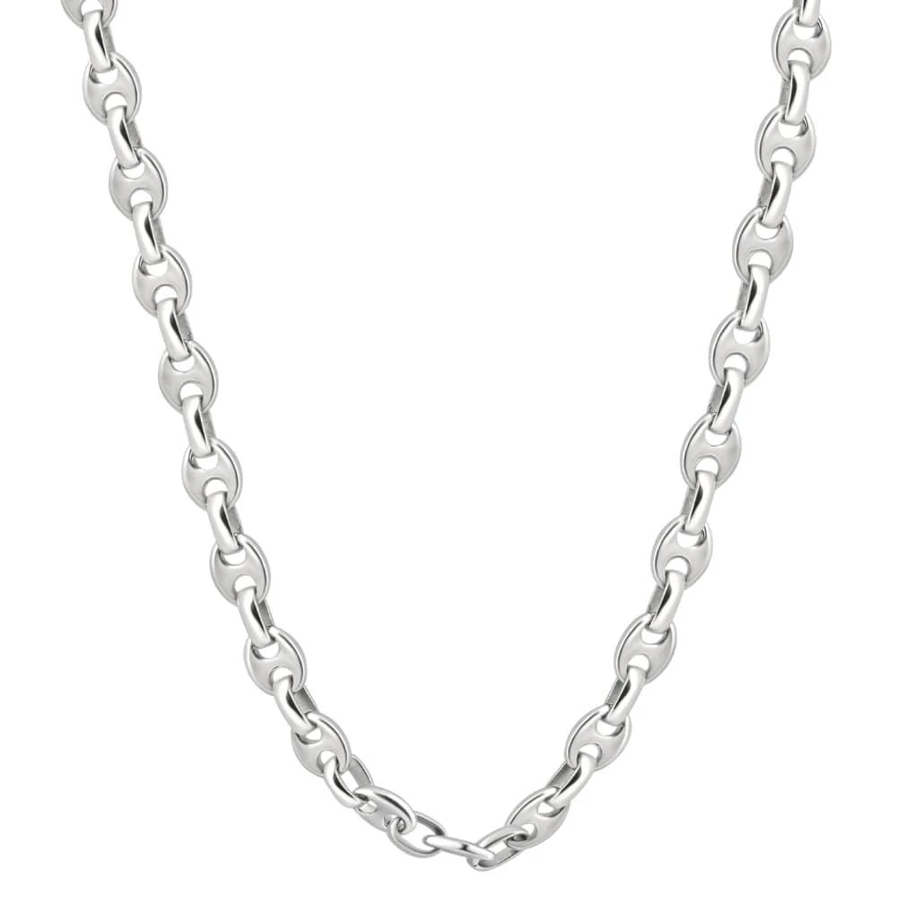 Pompeii3 Men
s Polished Steel Clasp 8.5mm Mariner Flexible Link  23" Chain