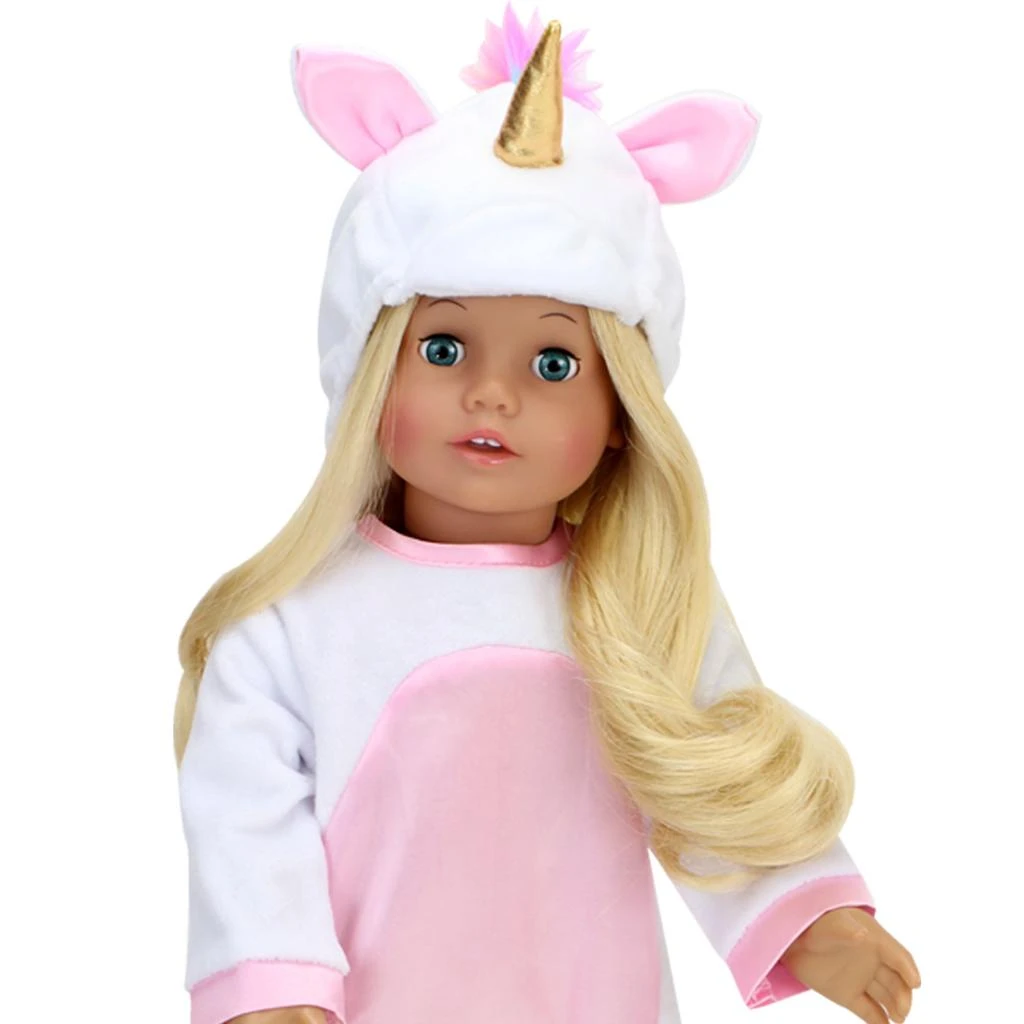 Teamson Sophia’s Unicorn Costume with Rainbow Hair for 18" Dolls, White 2