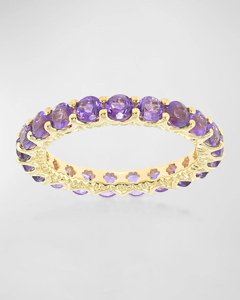 Stevie Wren 18K Yellow Gold Amethyst Gemstone Eternity Band, Size 7