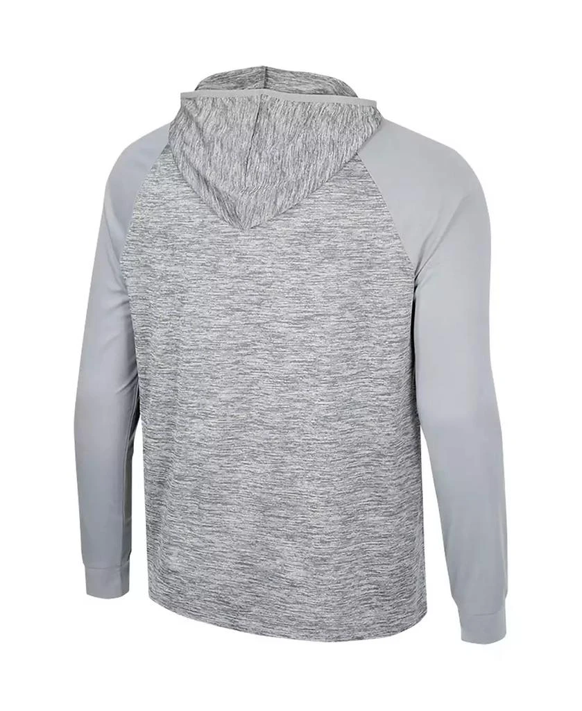 Colosseum Men's Gray Georgetown Hoyas Cybernetic Raglan Quarter-Zip Hooded Top 3