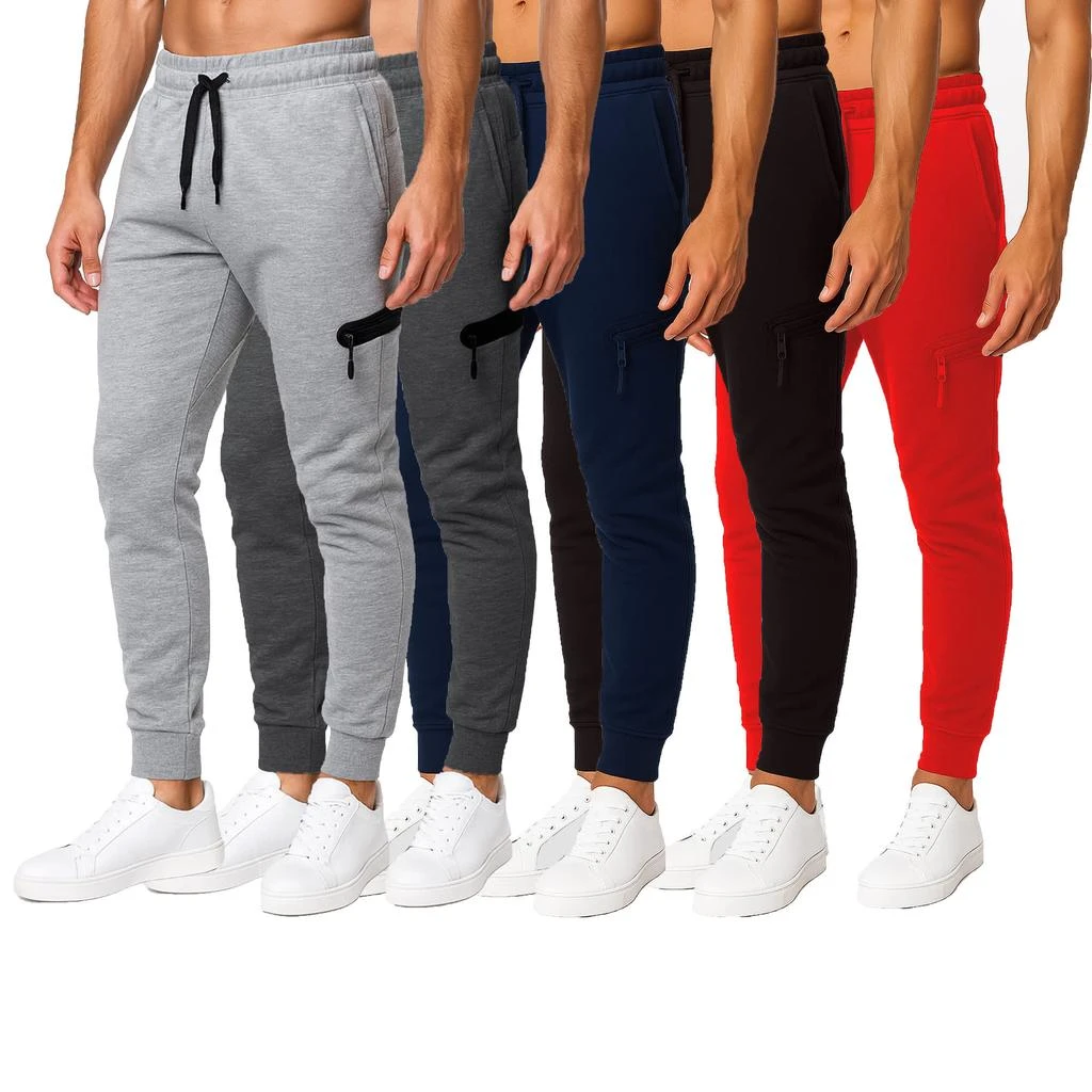 Blu Rock Men
s Slim Fit Tech Fleece Jogger Pants With Zipper Pocket 3