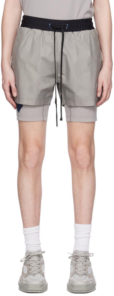 TEMPLA Gray Layered Track Shorts