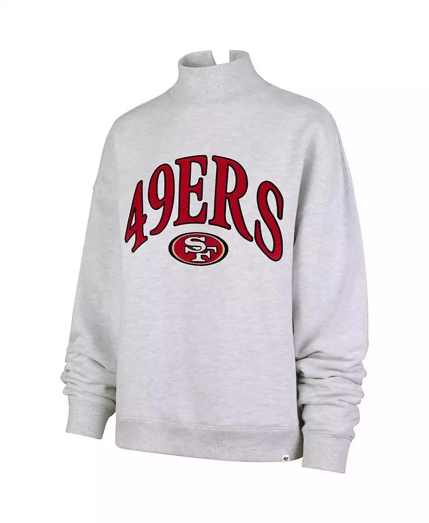 47 Brand Women's Heather Gray San Francisco 49ers Vantage Mock Neck Pullover Sweatshirt 3