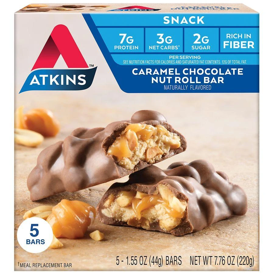 Atkins Snack Bars Caramel Chocolate Nut Roll 1