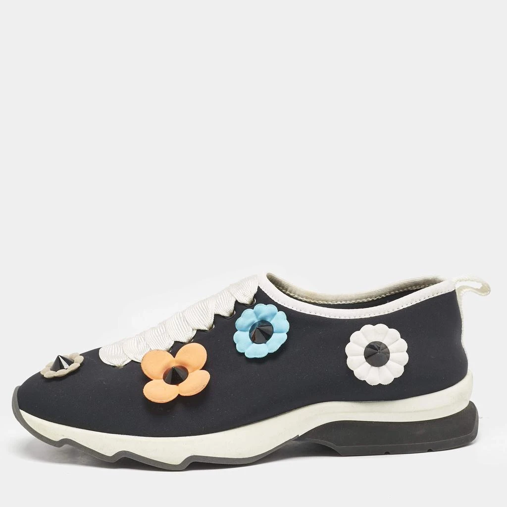 Fendi Fendi Black Neoprene Flowerland Slip On Sneakers Size 39 1