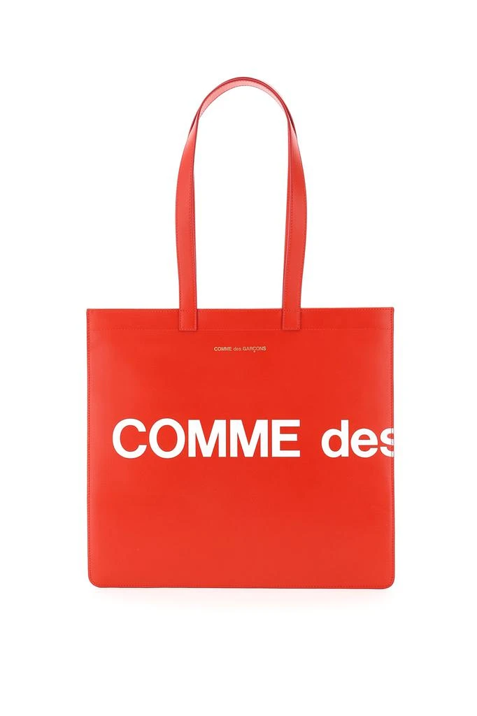 Comme des Garcons leather tote bag with logo 1