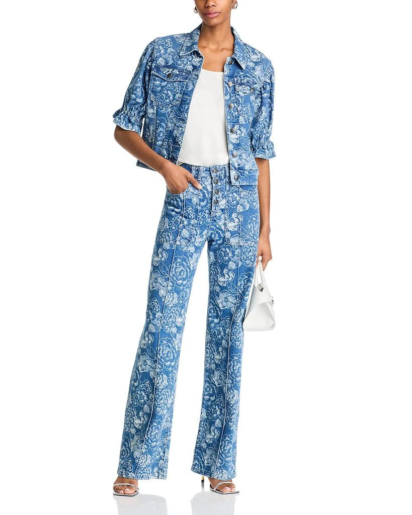Cinq à Sept Sketchbook Floral Vivian High Rise Jeans in Indigo/White 2