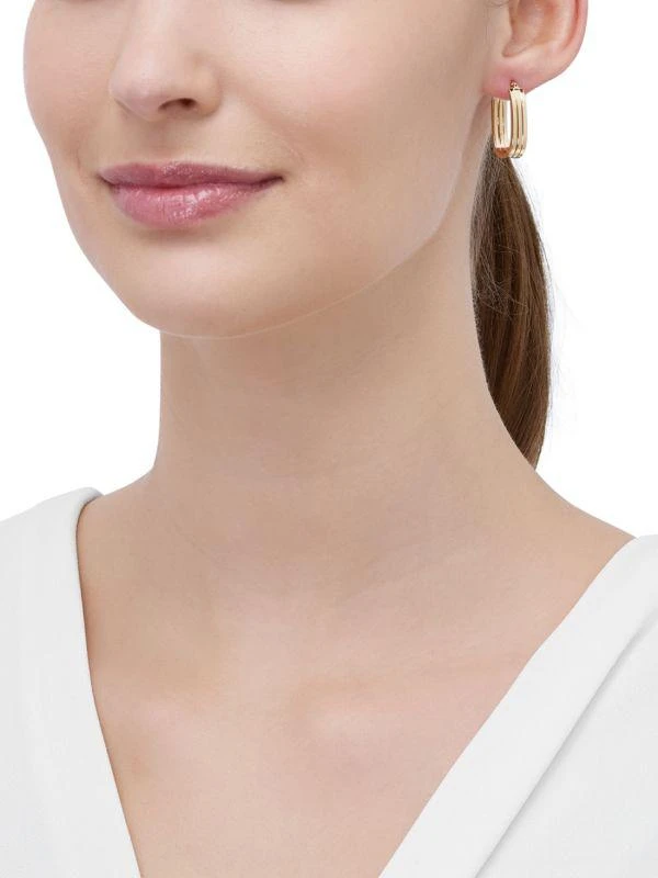 Saks Fifth Avenue 14K Yellow Gold Oval Huggie Earrings 3