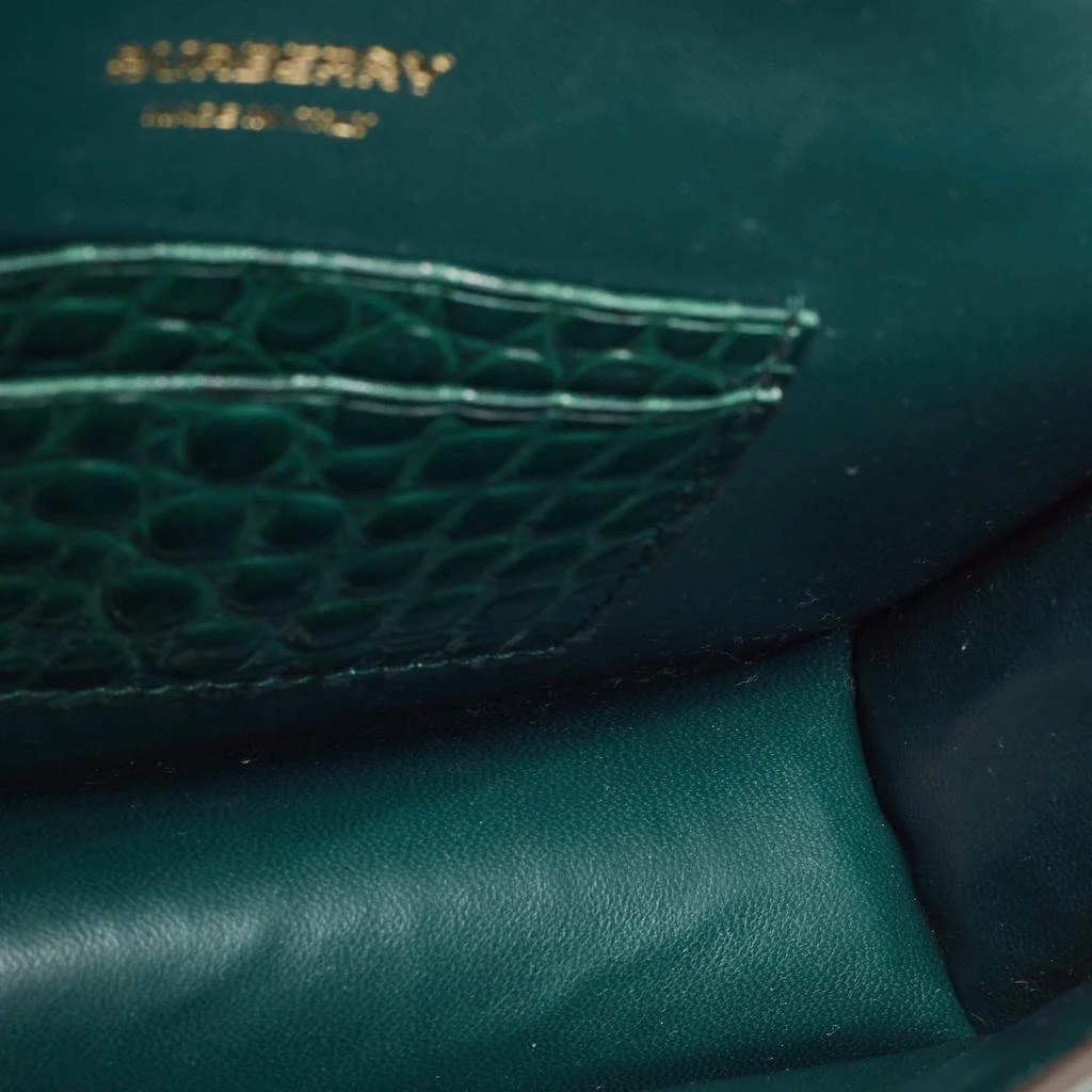 Burberry Burberry Green Croc Embossed Patent Leather TB Elongated Chain Bag 7
