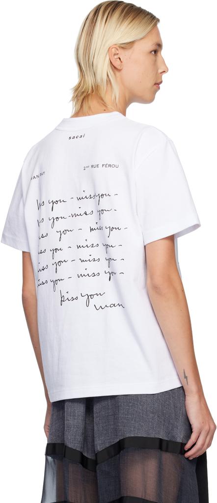 Sacai White Man Ray Print T-shirt - T-Shirts - Compare Prices from