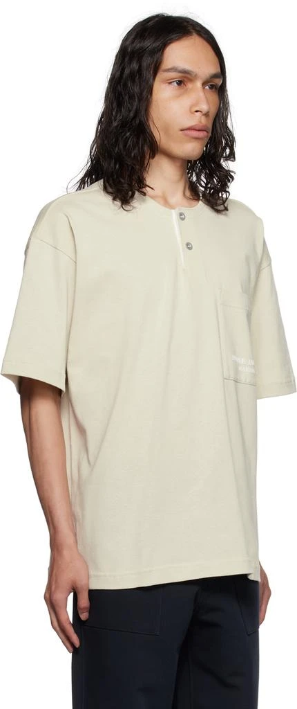 Stone Island Beige Printed Henley 2