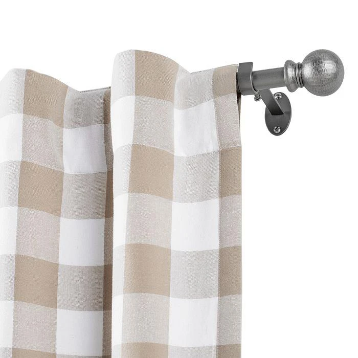 Elrene Home Fashions Farmhouse Ball Single Curtain Rod, 86"-120" 7