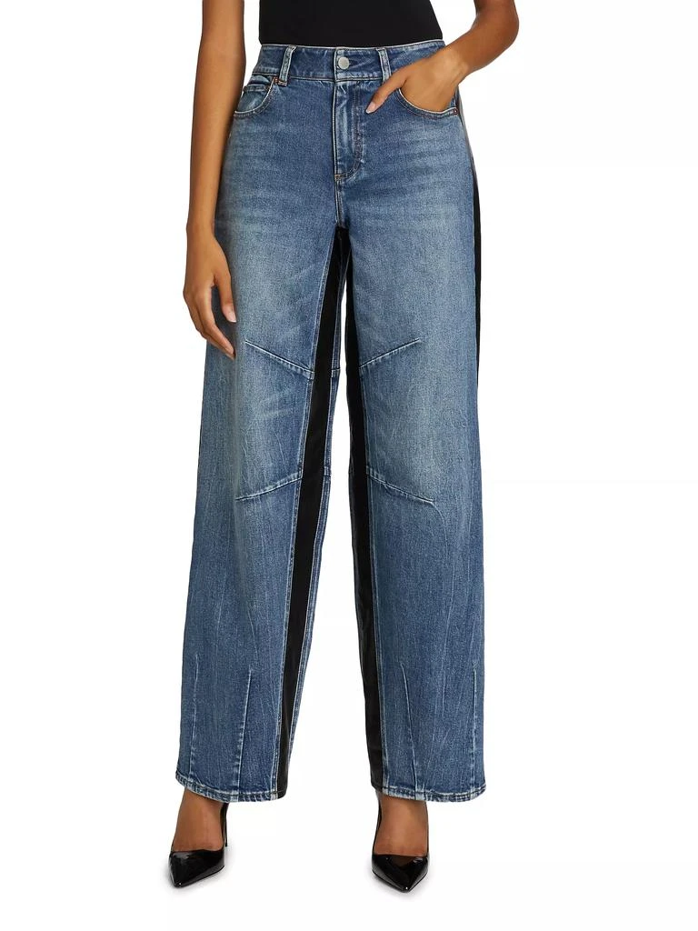 Alice + Olivia Parker Denim Wide-Leg Crop Jeans 3