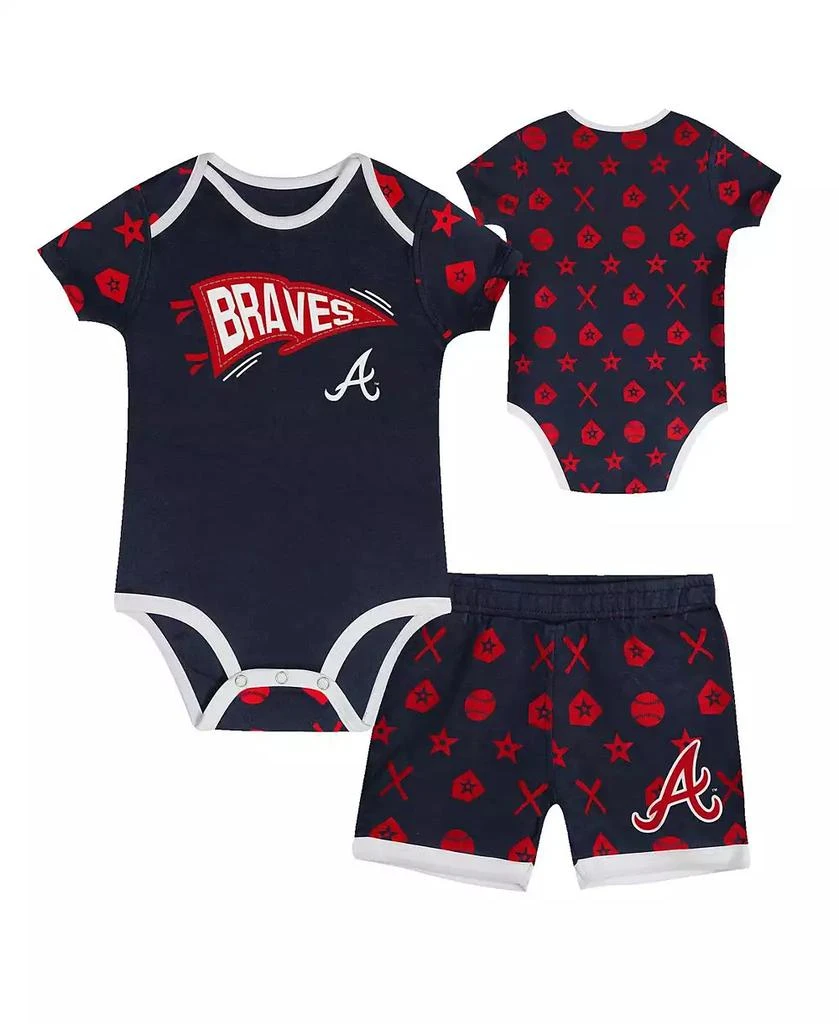Outerstuff Big Boys and Girls Navy Atlanta Braves On Deck 2-Piece Diaper Cover Set