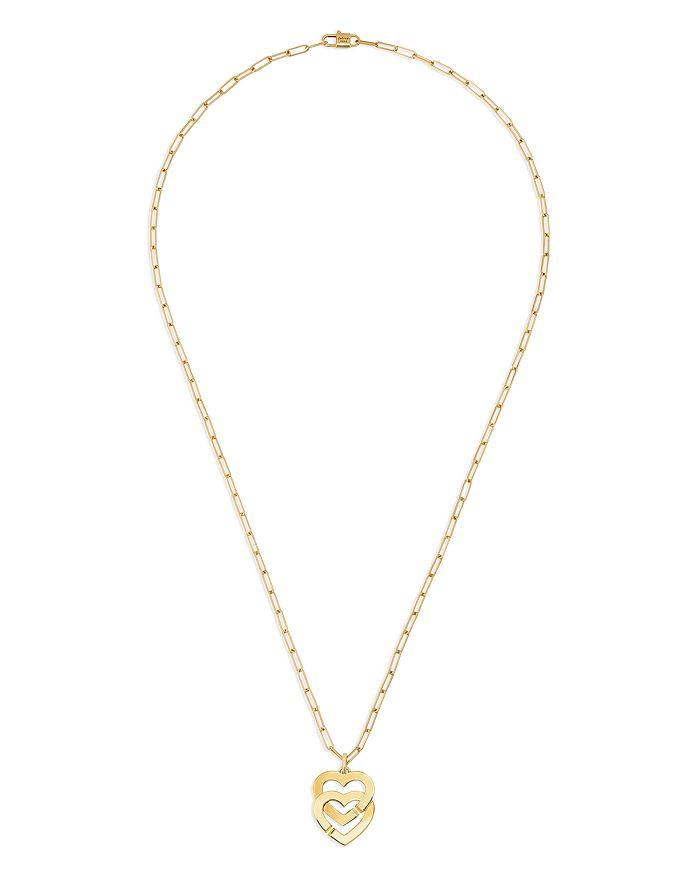Dinh Van 18K Yellow Gold Double Coeurs Heart Pendant Necklace, 17.7"