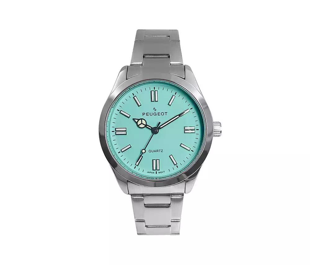 Peugeot Women's 36mm Sport Watch with Blue Dial and Stainless Steel Bracelet
