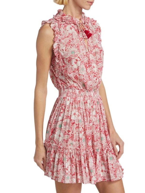 Poupette St Barth Triny Floral Plunging Mini Dress 3