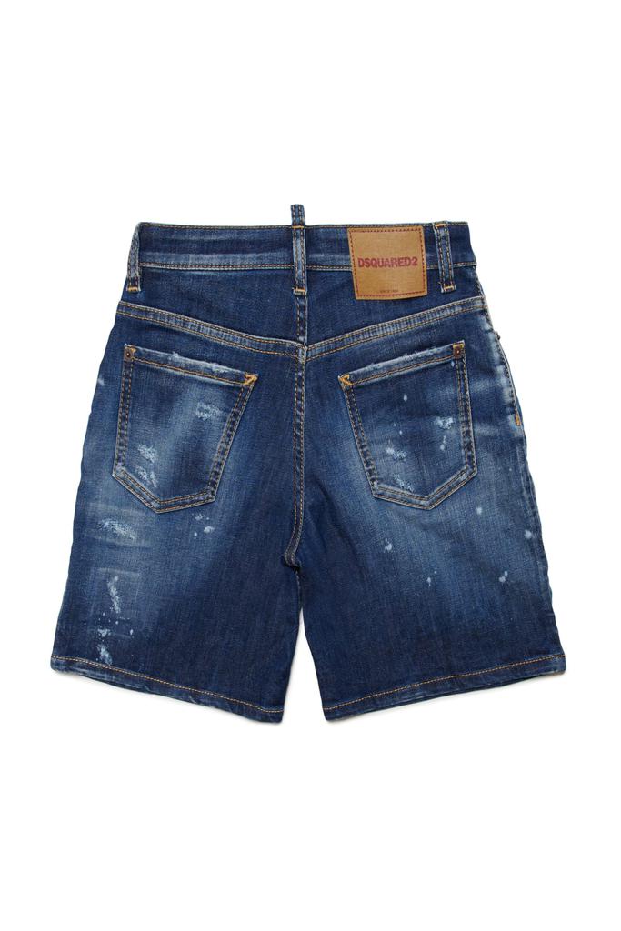 Dsquared2 D2p460m Shorts Dsquared Dark Denim Shorts With Stains And Tears