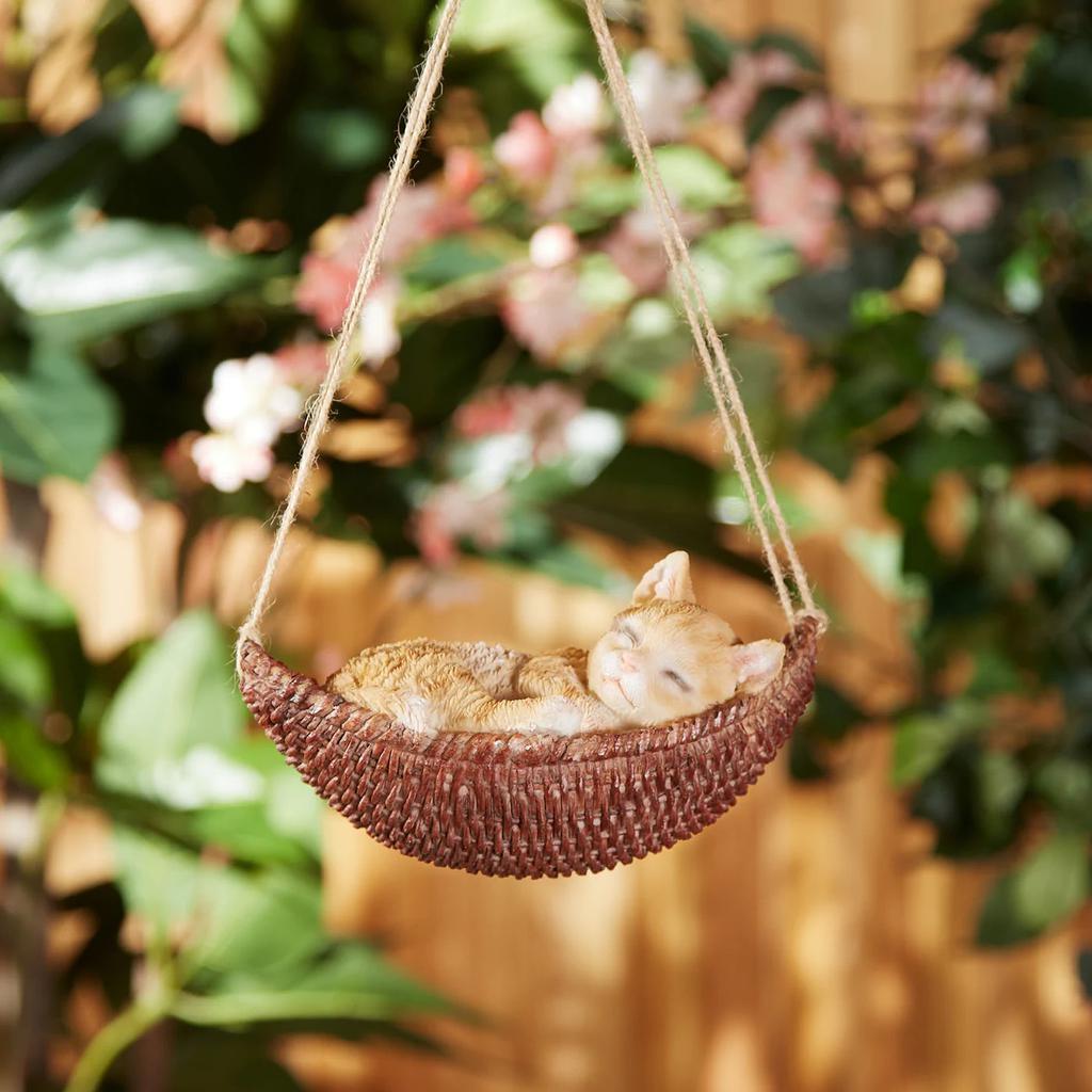 Actifo Napping Kitten on Hammock Hanging Figurine - Multicolor
