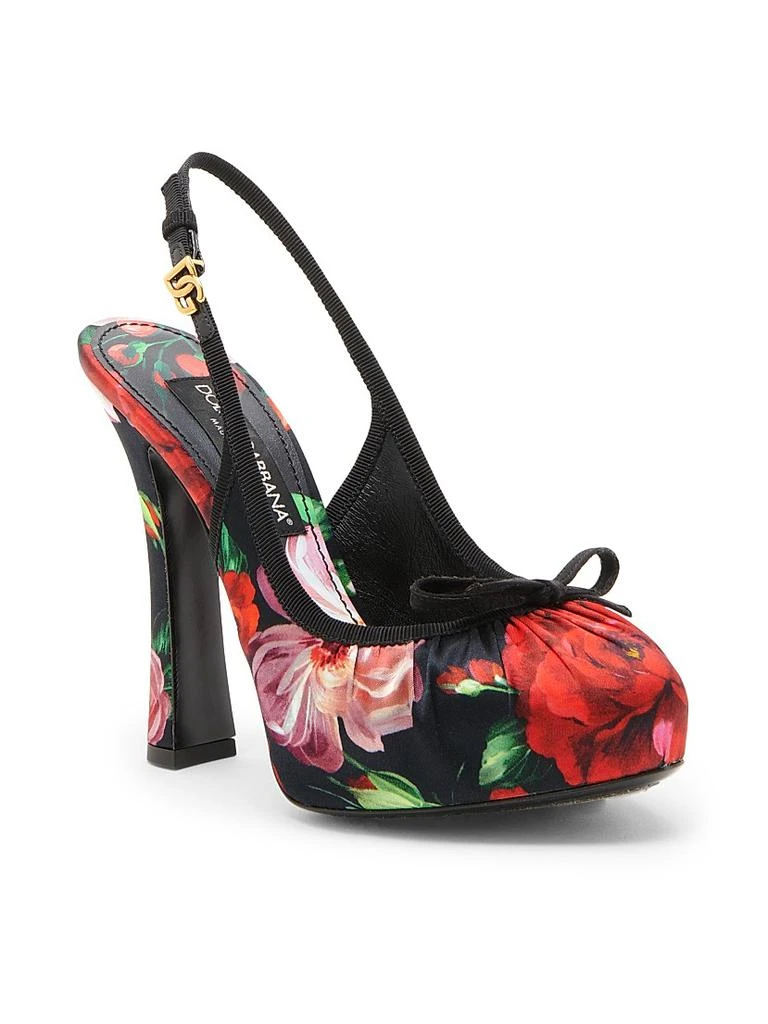 Dolce 
Gabbana Rose Satin 130MM Slingback Pumps 2